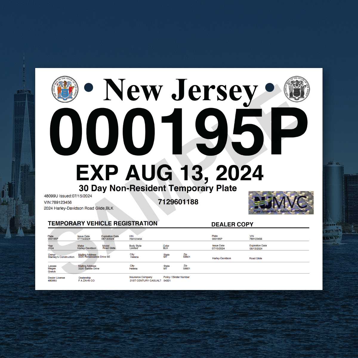 REVLAR Approved for New Jersey Temporary License Plates